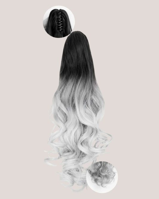 Coada New Style Ombre Negru/White Gray