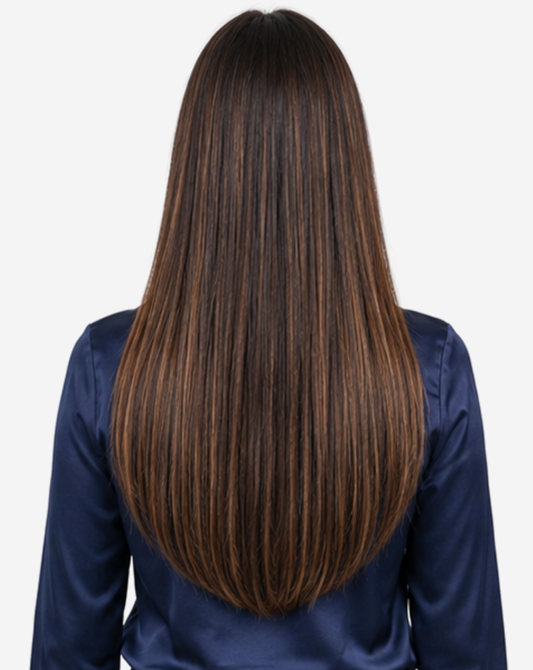 Tresă Best Seller Șuvițată Negru Natural cu Şaten Mediu
