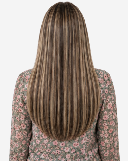 Tresă Best Seller Șuvițată Şaten Închis cu Blond Opal