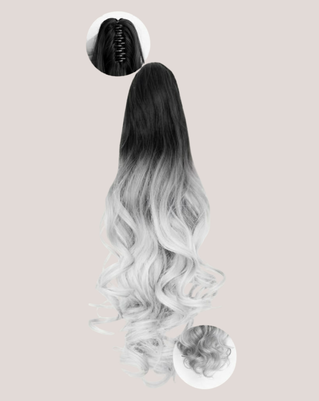 Coada New Style Ombre Negru/White Gray