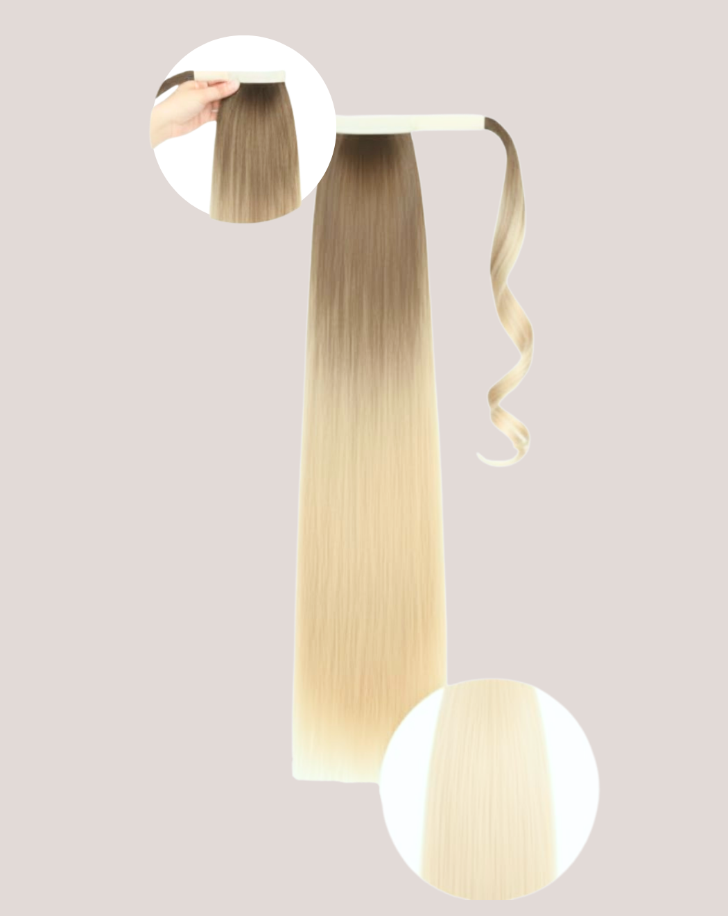 Coada New Style Ombre Saten Mediu /Blond Cenusiu