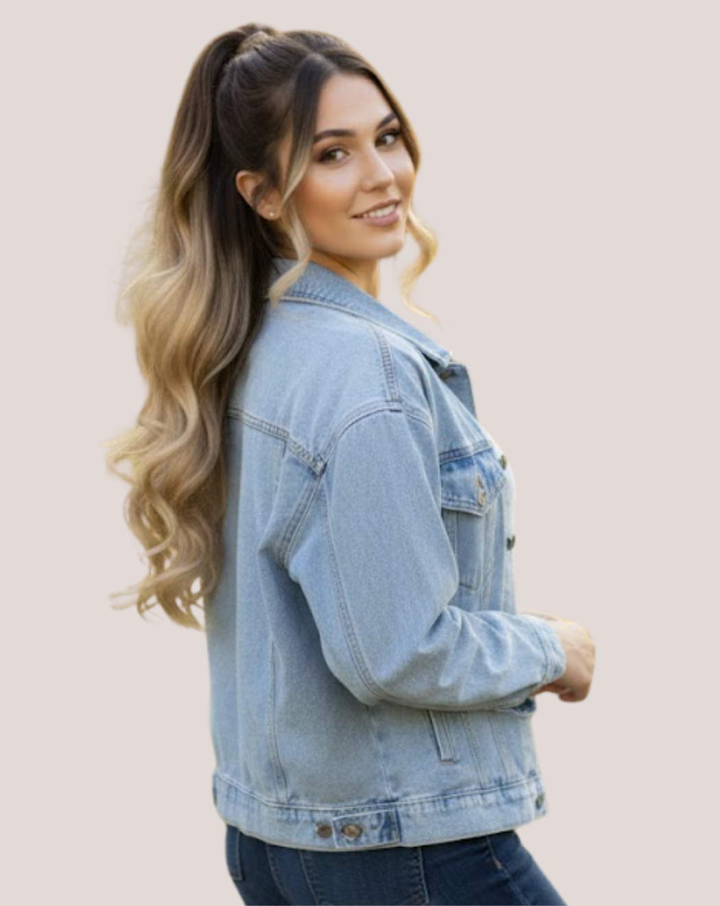 Coada New Style Ombre Saten mediu/Blond bej