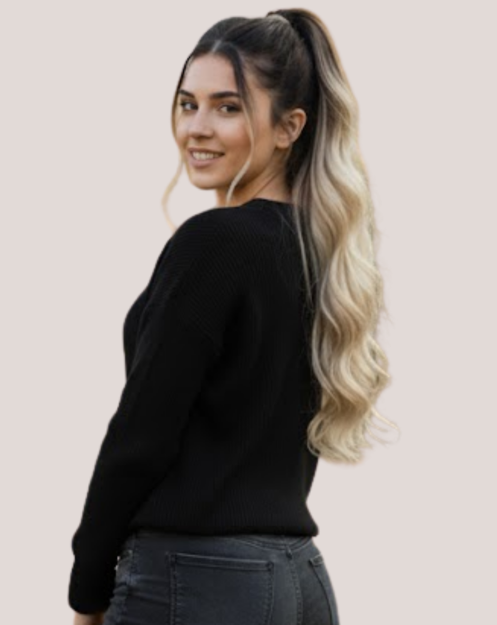 Coada New Style Long Ombre Saten Mediu/ Blond Nisipiu