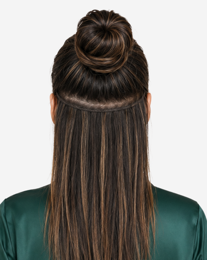 Extensii Clip On Best Seller Şuviţat Negru cu Blond Opal