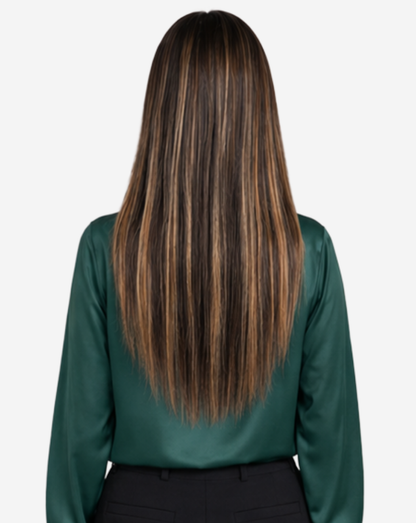 Extensii Clip On Best Seller Şuviţat Negru cu Blond Opal