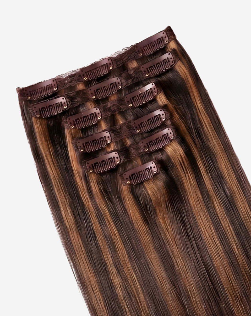 Extensii Clip On Best Seller Şuviţat Negru cu Şaten Mediu
