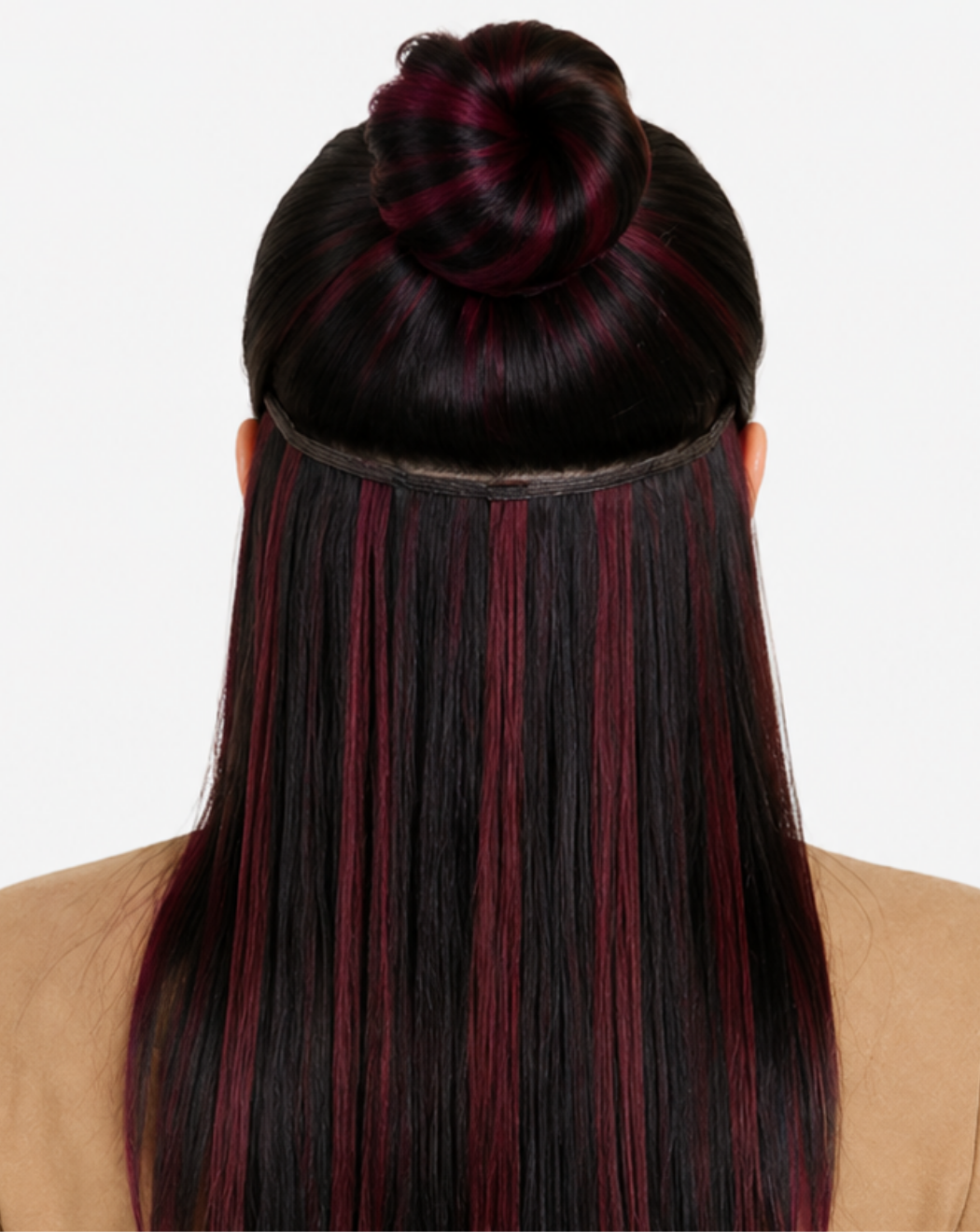 Extensii Clip On Best Seller Şuviţat Negru cu Roşcat Intens