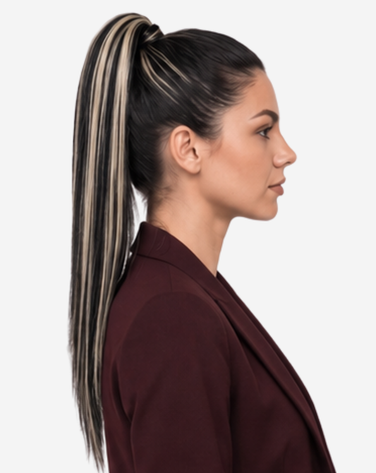 Coadă Best Seller Șuvițată Negru Cu Blond Gray