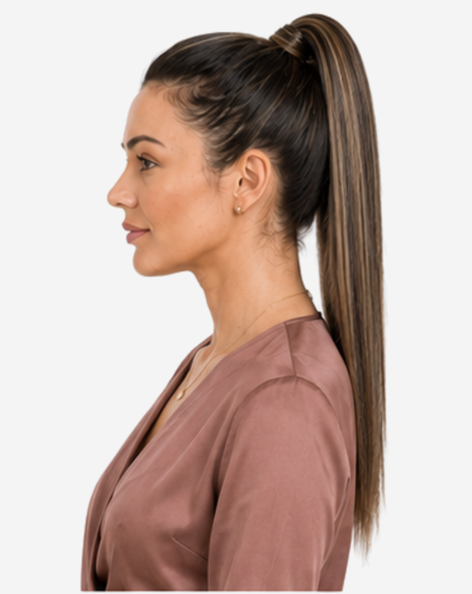 Coadă Best Seller Șuvițată Negru cu Blond Rose