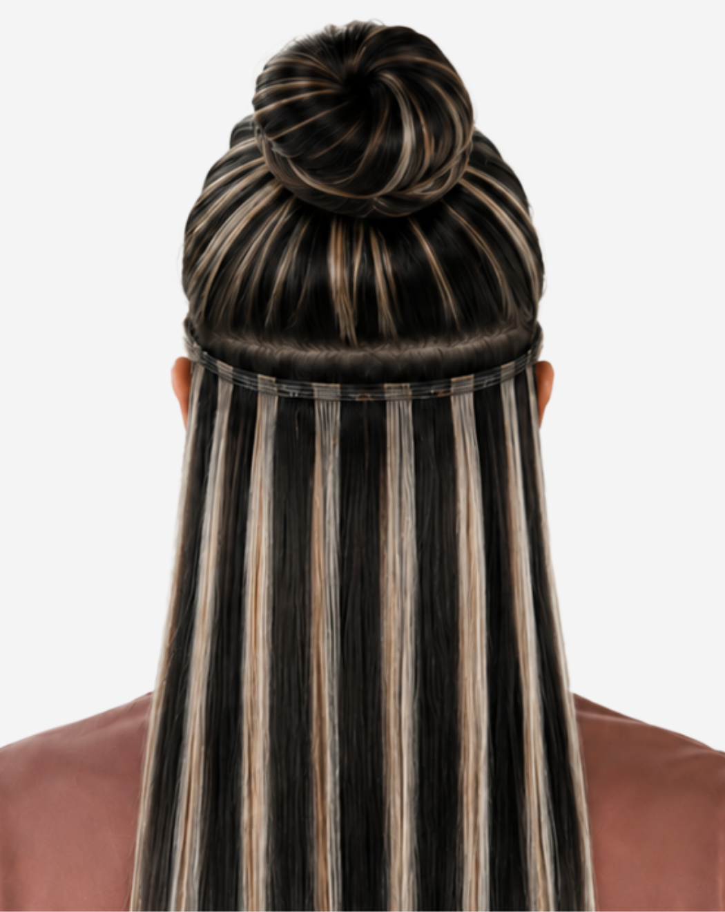 Extensii Clip On Best Seller Şuviţat Negru cu Blond Rose