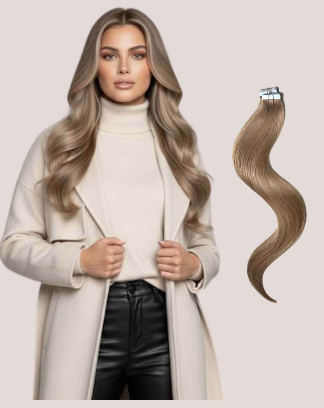 Extensii Tape In  Saten Deschis 10