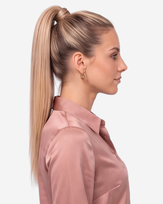 Coadă Best Seller Șuvițată Șaten Deschis cu Blond Deschis