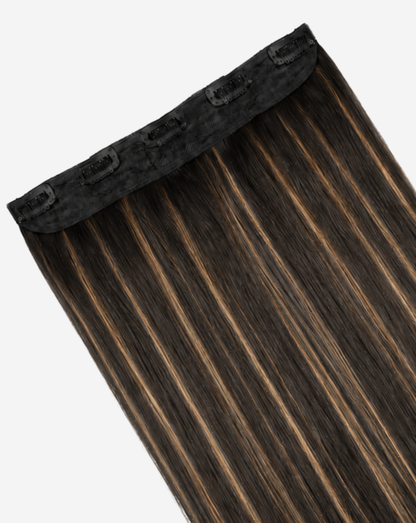 Tresă Best Seller Șuvițată Negru Natural cu Şaten Mediu