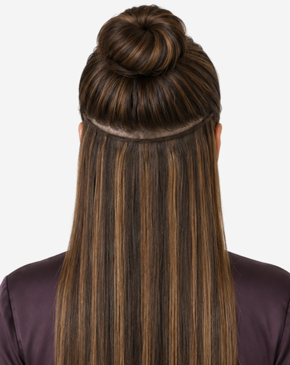 Extensii Clip On Best Seller Şuviţat Şaten Închis cu Şaten Deschis