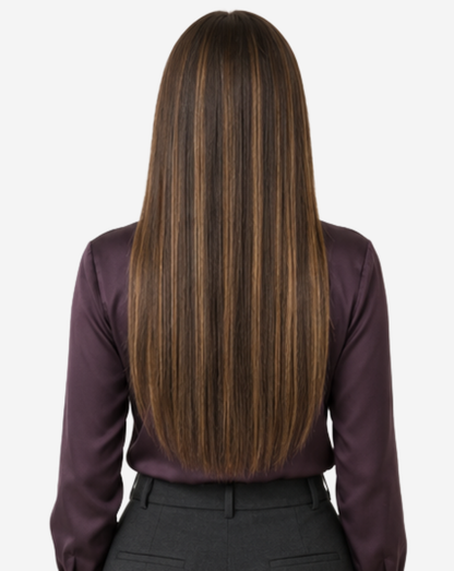 Extensii Clip On Best Seller Şuviţat Şaten Închis cu Şaten Deschis