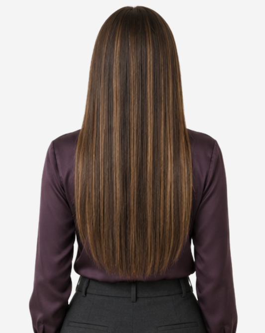 Extensii Clip On Best Seller Şuviţat Şaten Închis cu Şaten Deschis