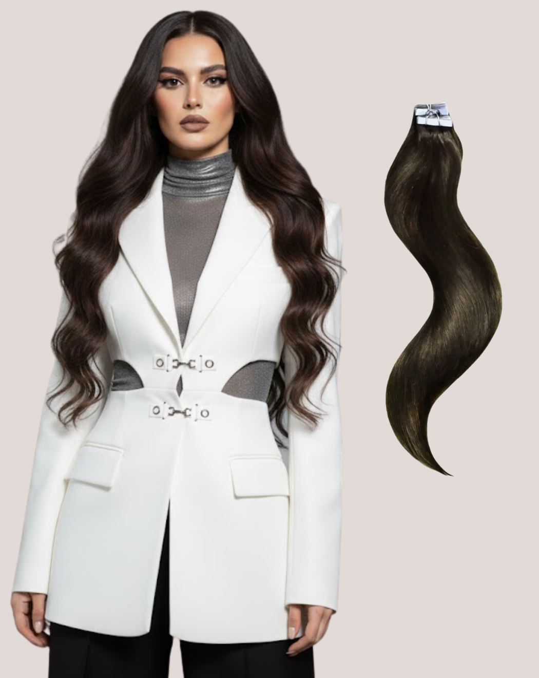 Extensii Tape In  Saten Inchis 2