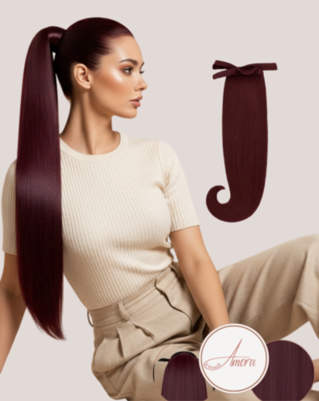 Coadă MegaVolum Roscat Visiniu j99