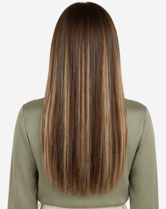 Extensii Clip On Best Seller Şuviţat Şaten Ciocolatiu cu Blond Deschis