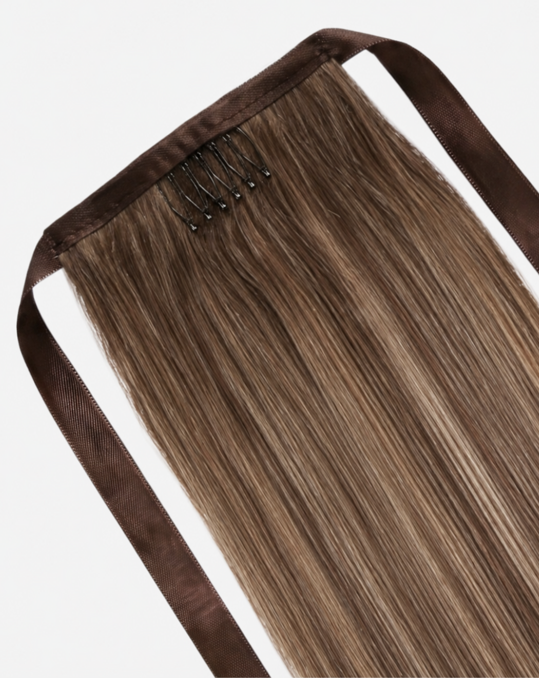 Coadă Best Seller Șuvițată Șaten Ciocolatiu cu Blond Deschis