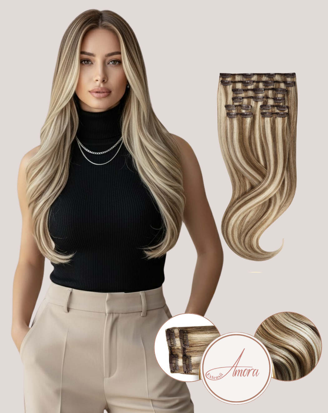 Extensii Clip On Lux Balayage Sun Kisses 4-60