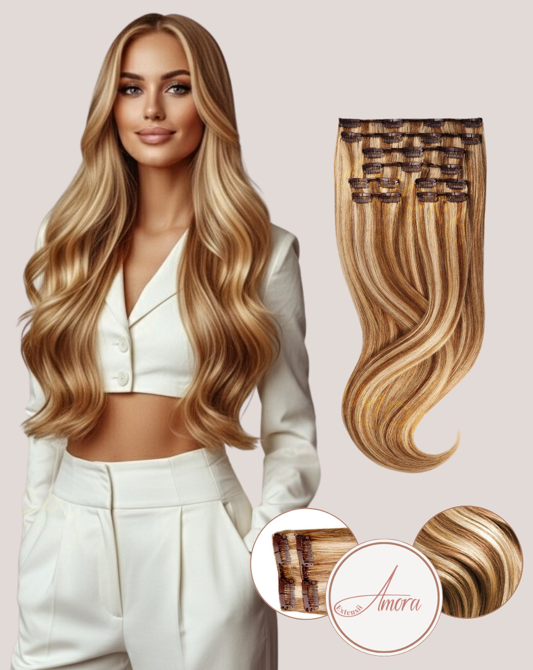Extensii Clip On Amora Balayage Sunny Days 8-18