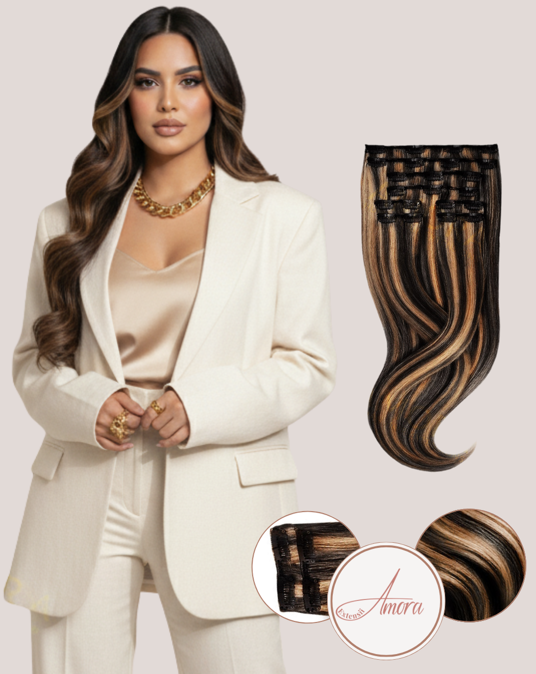 Extensii Clip On Amora Balayage Sunshine Lovers 1-10