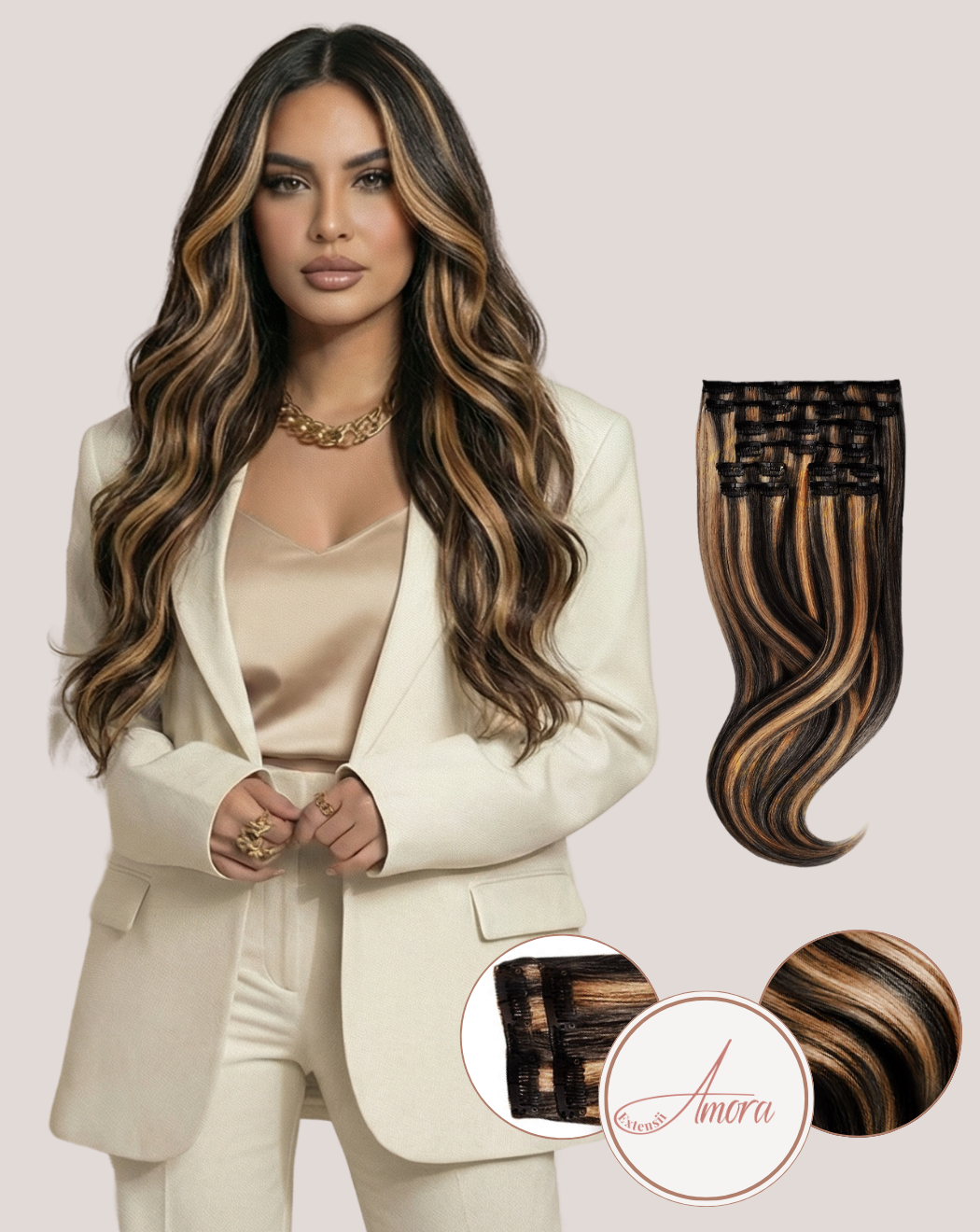 Extensii Clip-On AMORA® Sunshine Lovers Highlights