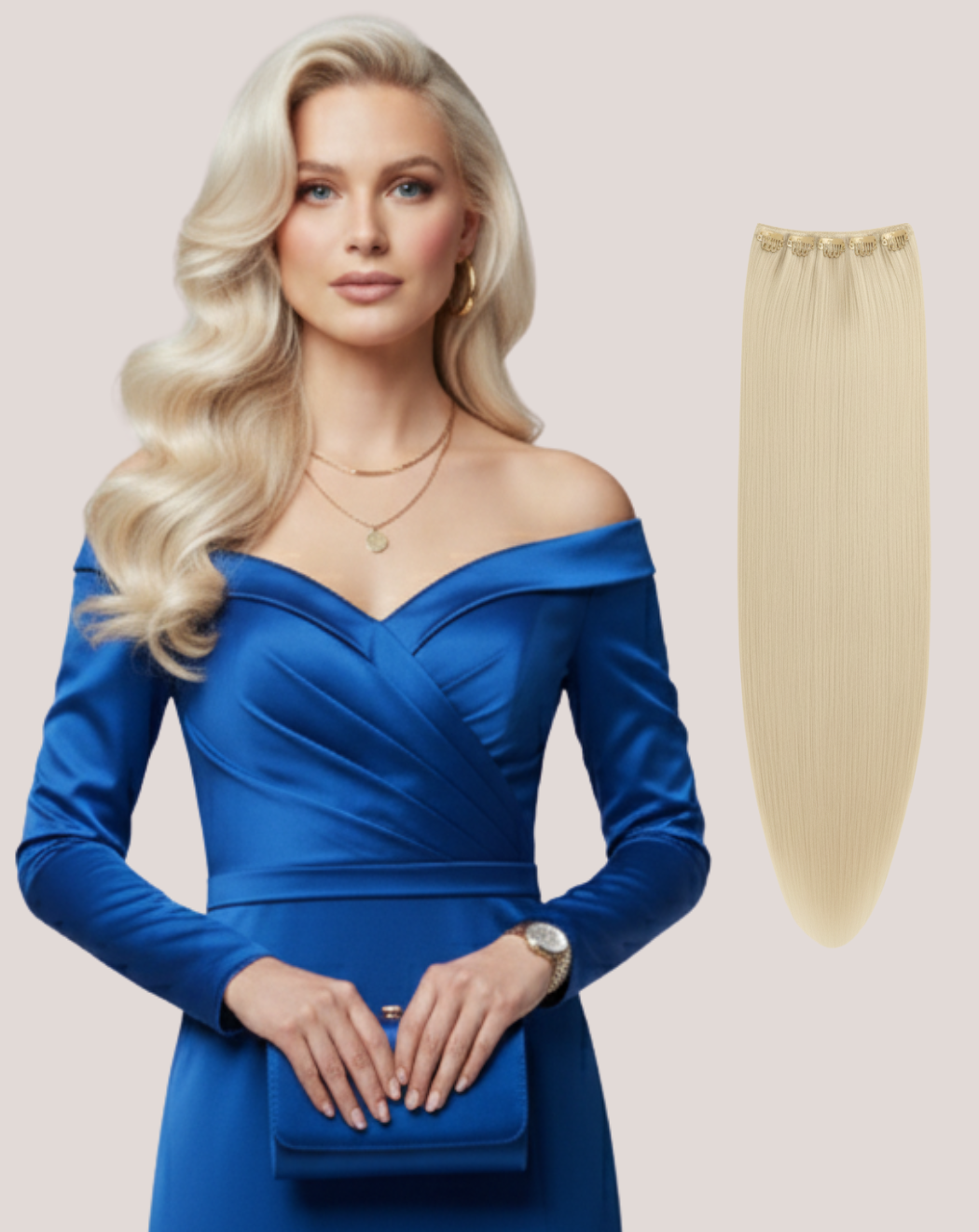 Tresă Păr Rusesc Volum Simplu Blond Rece Perlat 60