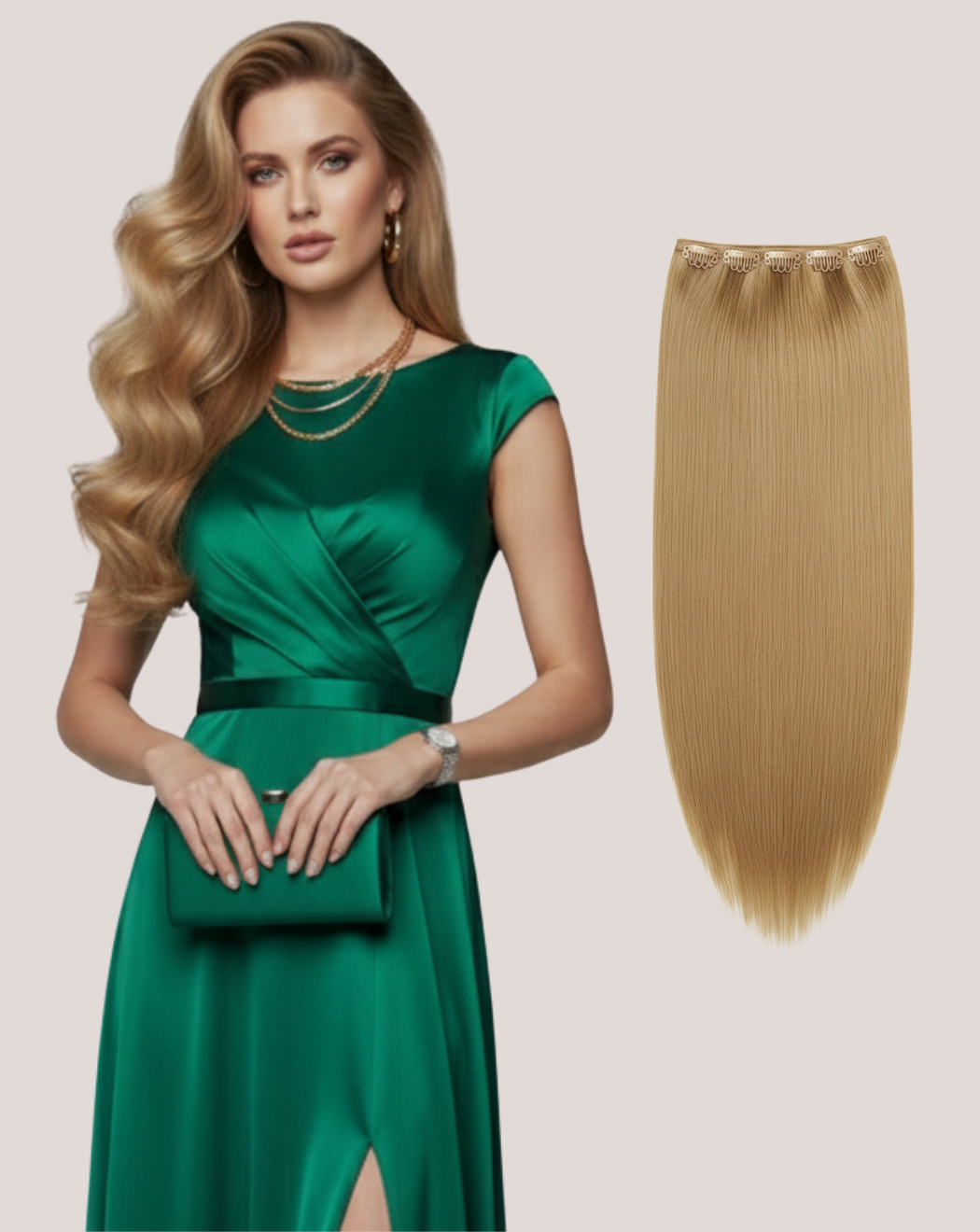 Tresă Păr Rusesc Volum Simplu Blond Bej 16