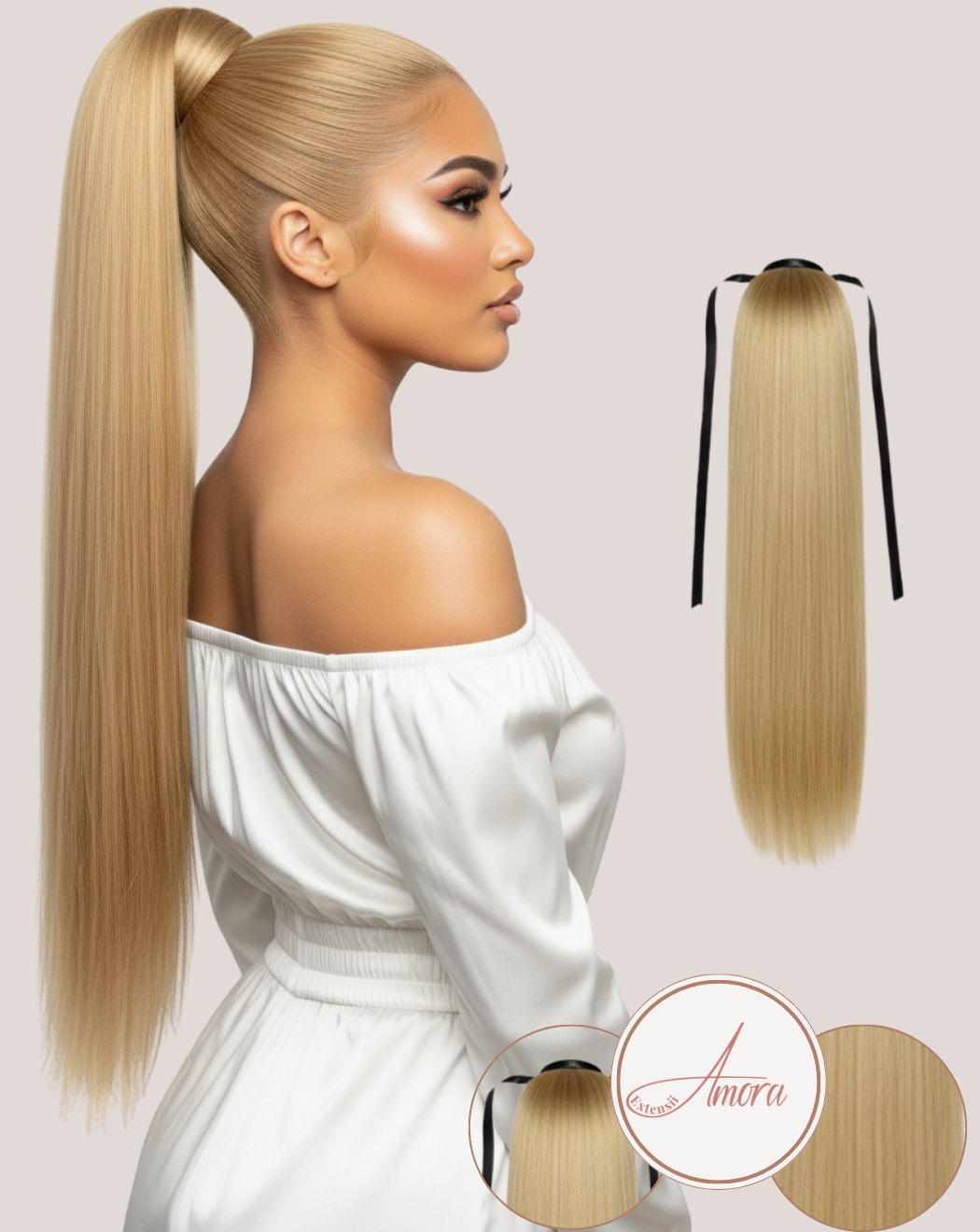 Coadă Păr Rusesc MegaVolum Blond Auriu 20