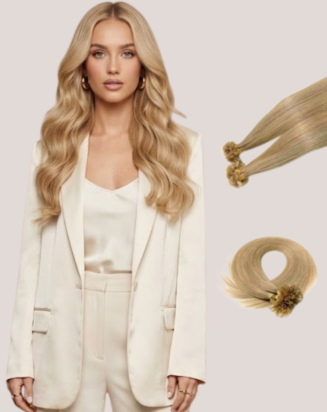 Extensii Cheratină Blond Bej 16