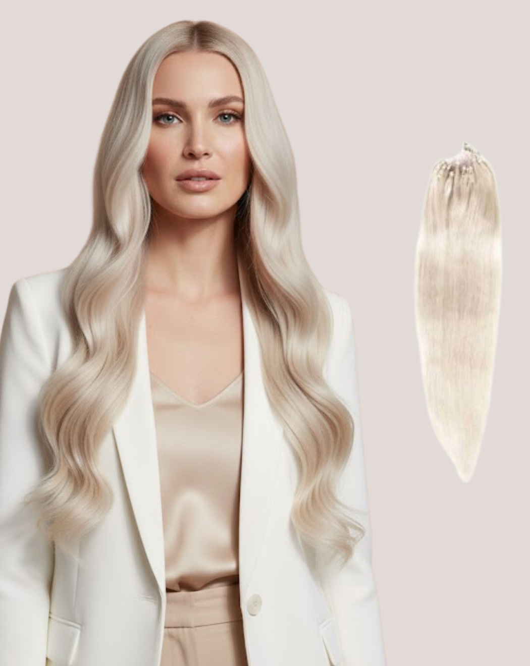 Extensii Microring Blond Cenusiu PLA