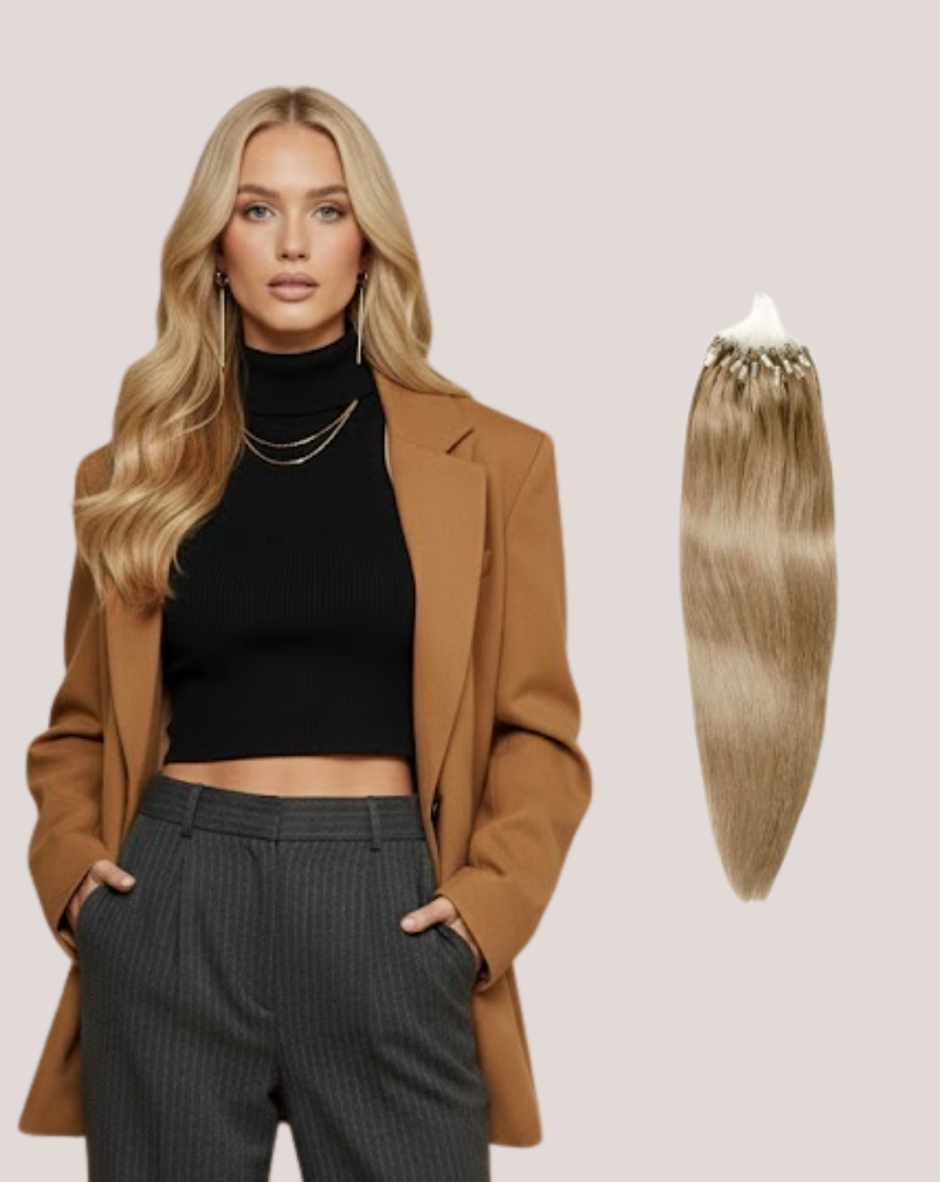 Extensii Microring Blond NIsipiu 18