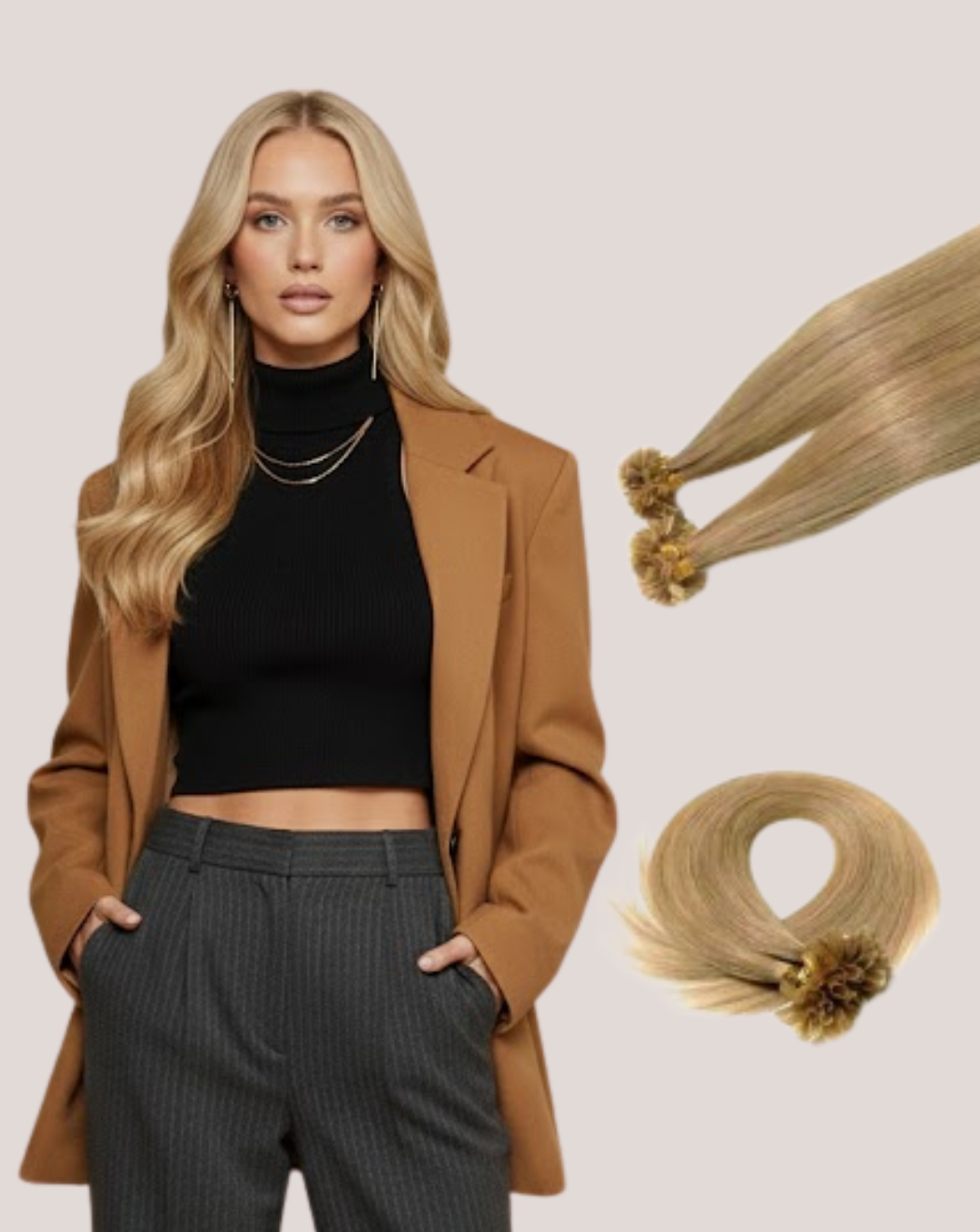 Extensii Cheratină Blond  Nisipiu 18