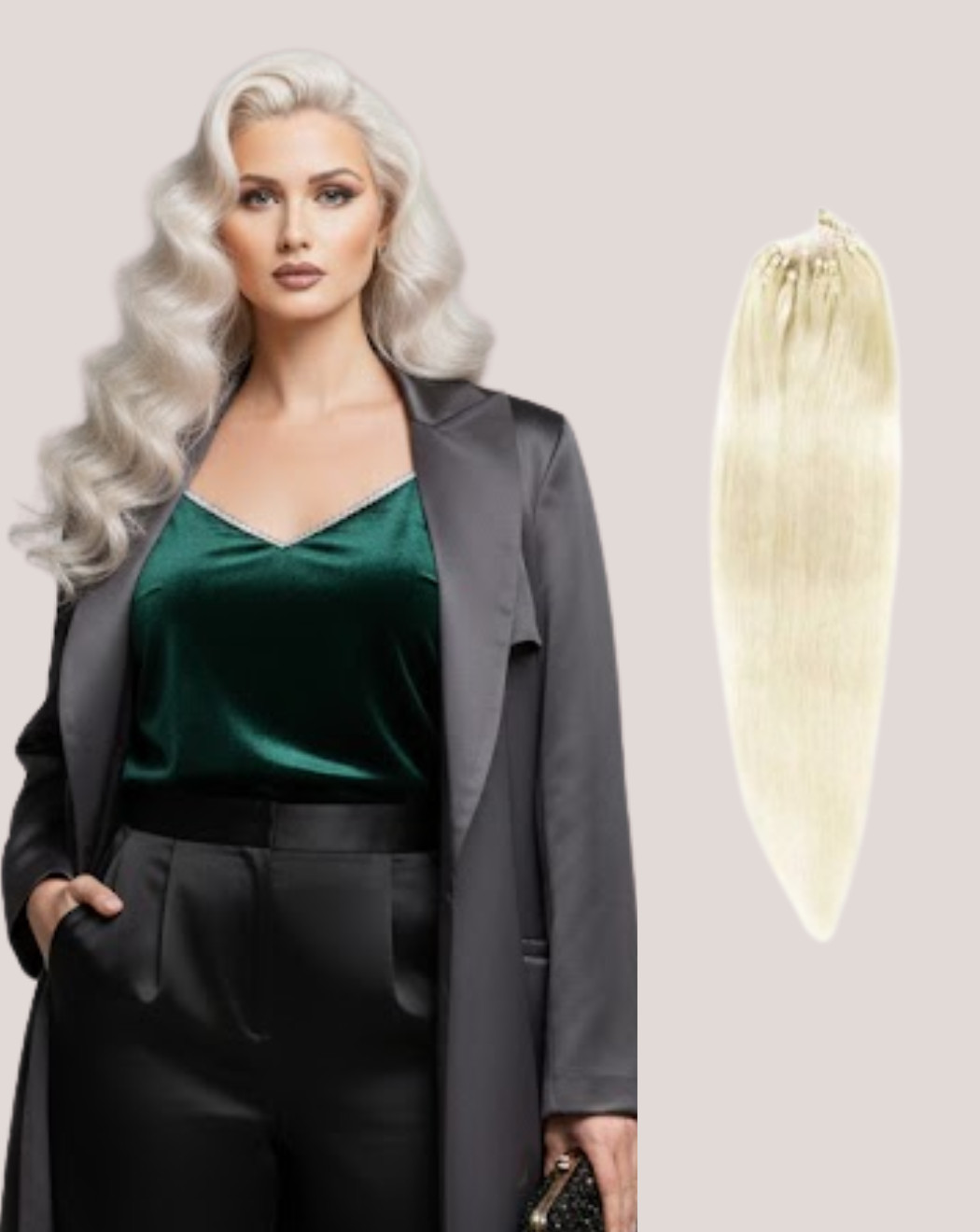 Extensii Microring Blond Rece Perlat 60