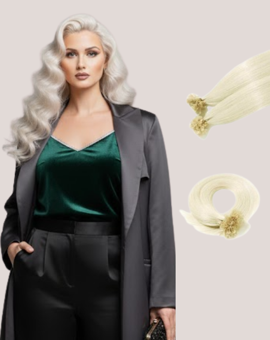 Extensii Cheratină Blond Rece Perlat 60