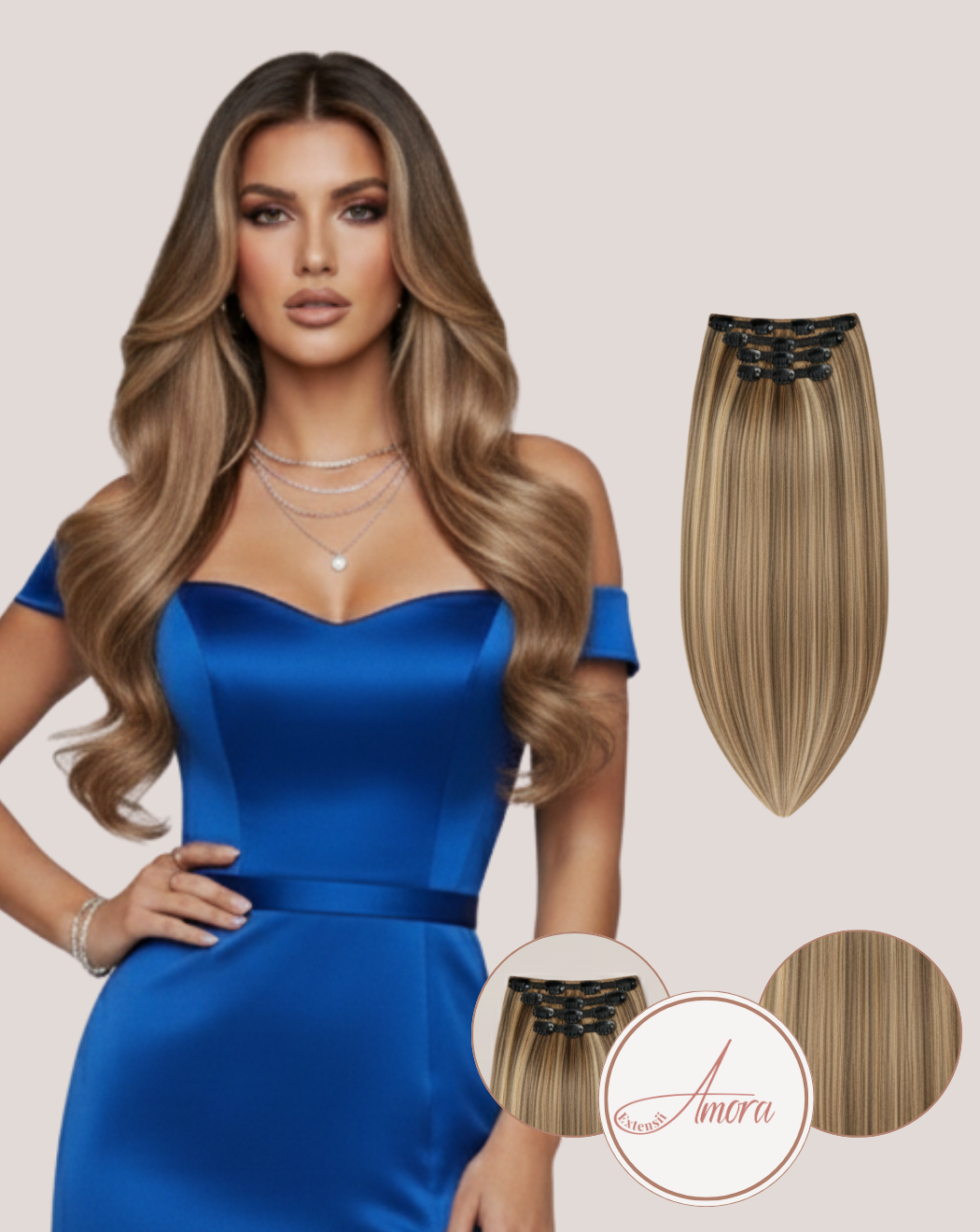 Extensii Clip On Păr Rusesc MegaVolum Bohemian Dream 8-14