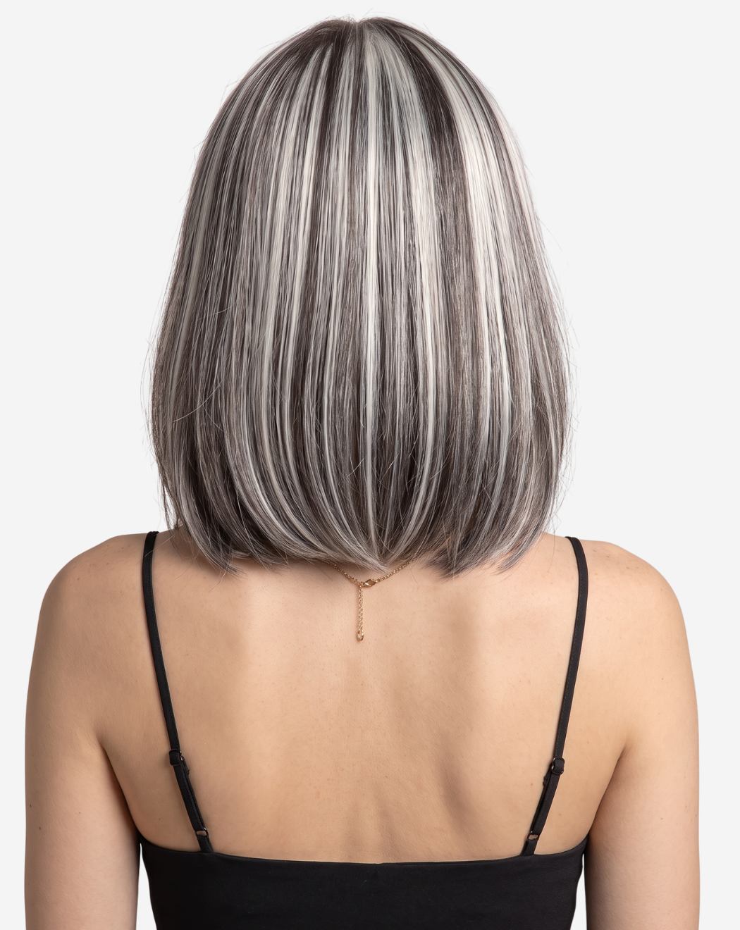 Perucă Best Seller Chapa Şaten Închis şuviţat cu Blond Gray