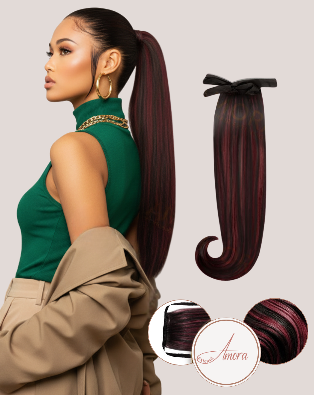 Coadă MegaVolum Balayage Cherry Cola 1-BUG