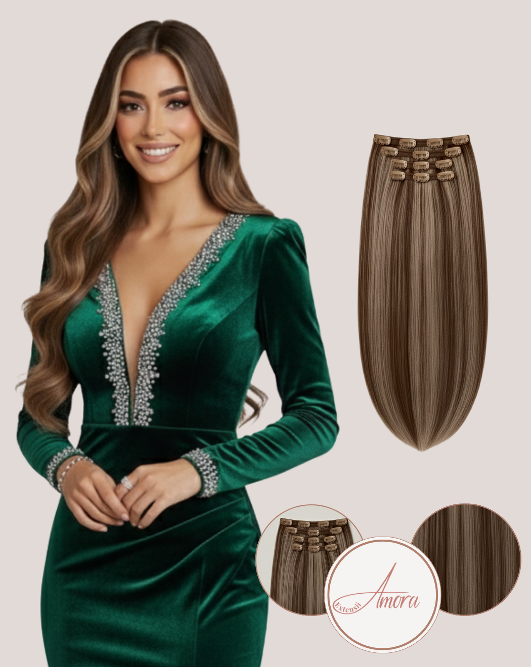 Extensii Clip On Păr Rusesc Volum Mediu Chocolate Mouse 4-pla