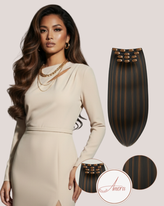 Extensii Clip On Păr Rusesc Volum Mediu Coffee Blend 1-2