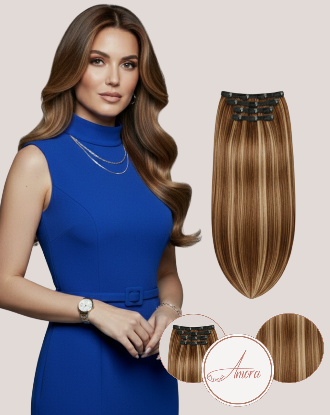 Extensii Clip On Păr Rusesc MegaVolum Creamy Beige 8-16