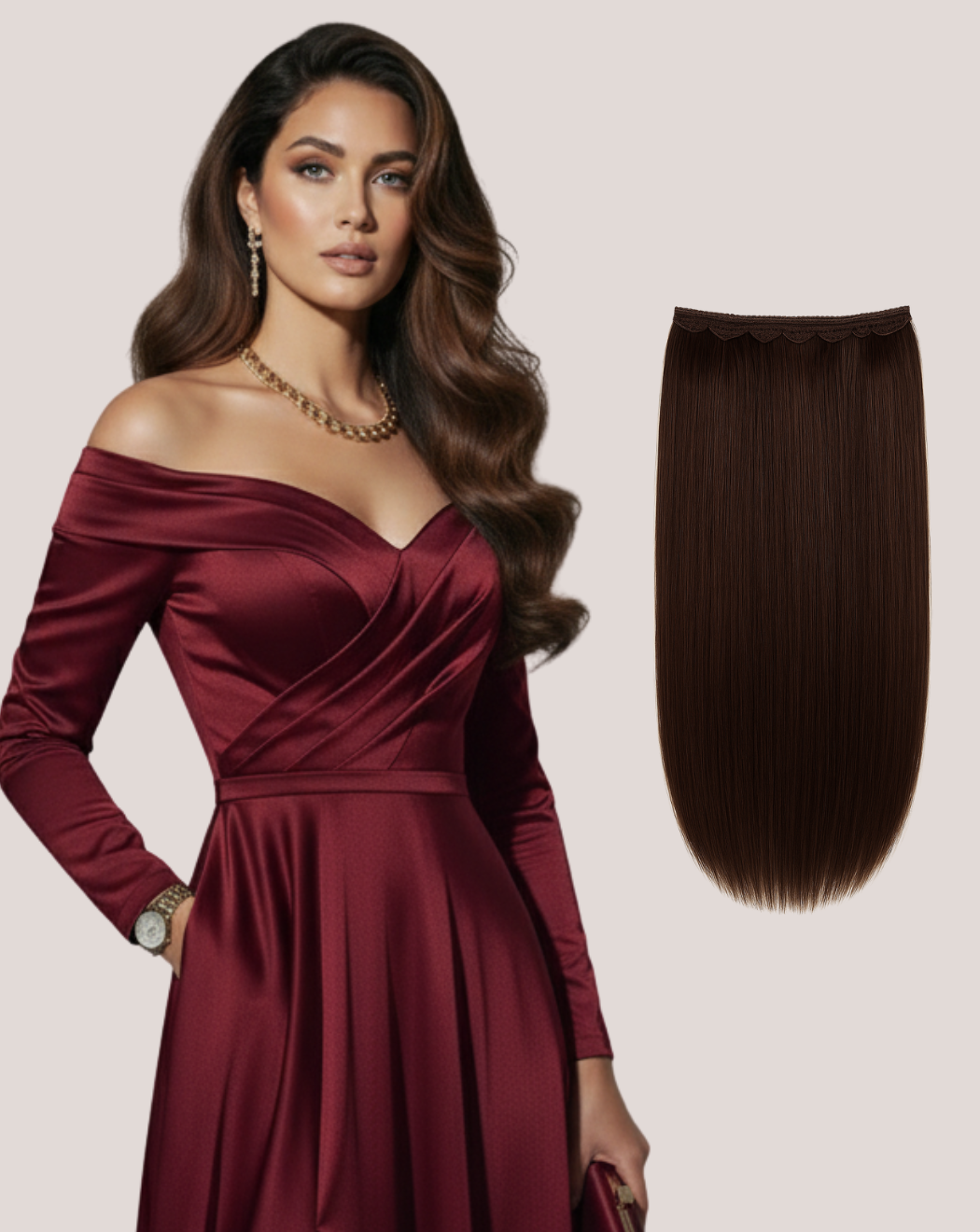 Tresă Păr Rusesc MegaVolum Șaten Natural 2