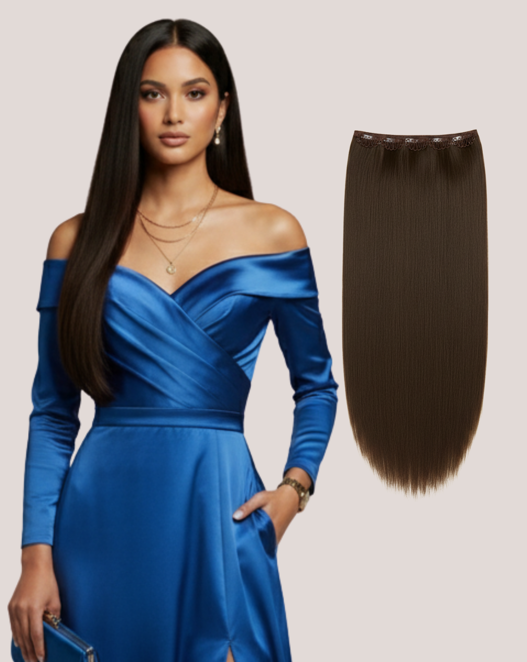 Tresă Păr Rusesc Volum Simplu Șaten Ciocolatiu 4