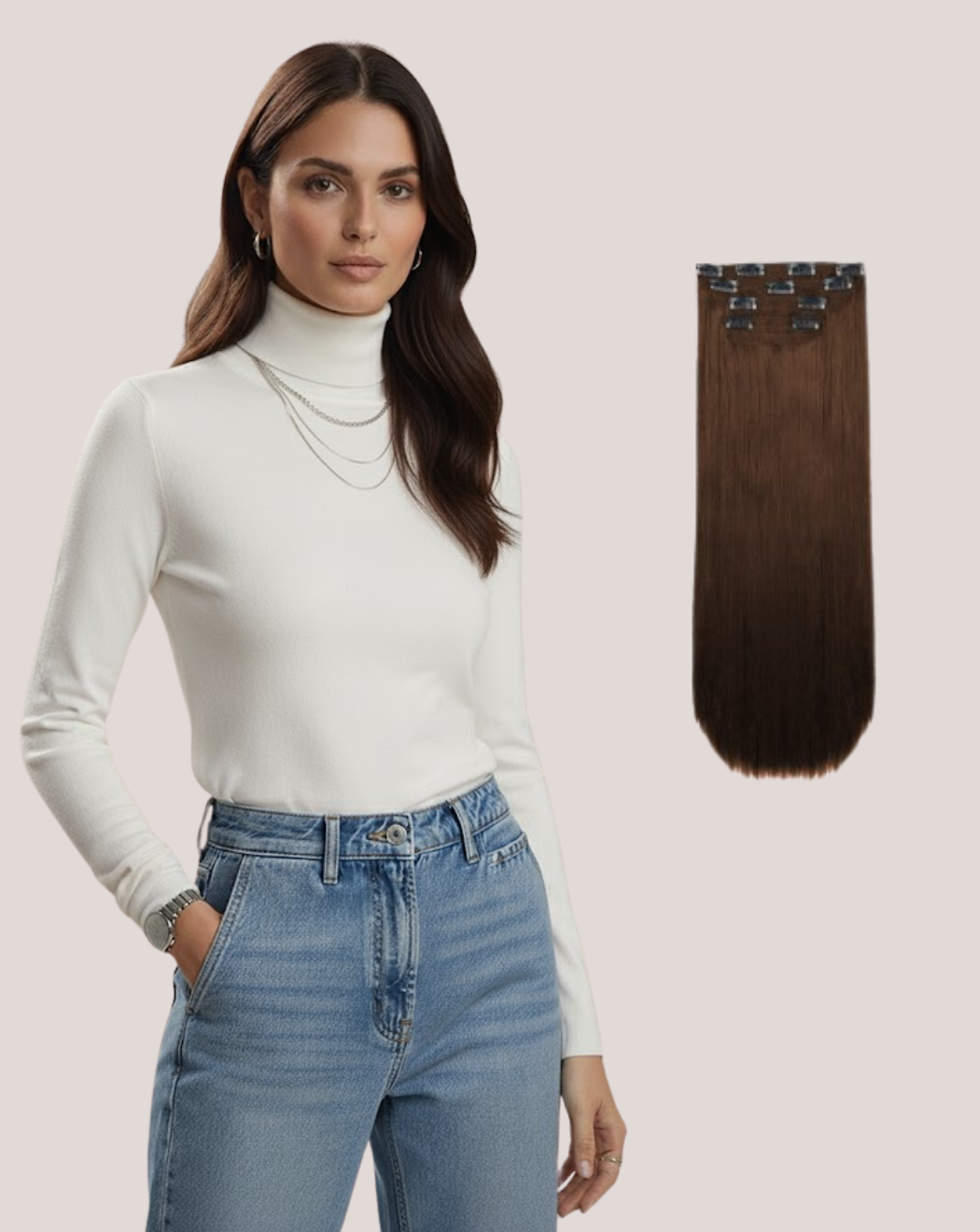 Extensii Clip On Best Seller Saten Ciocolatiu 4