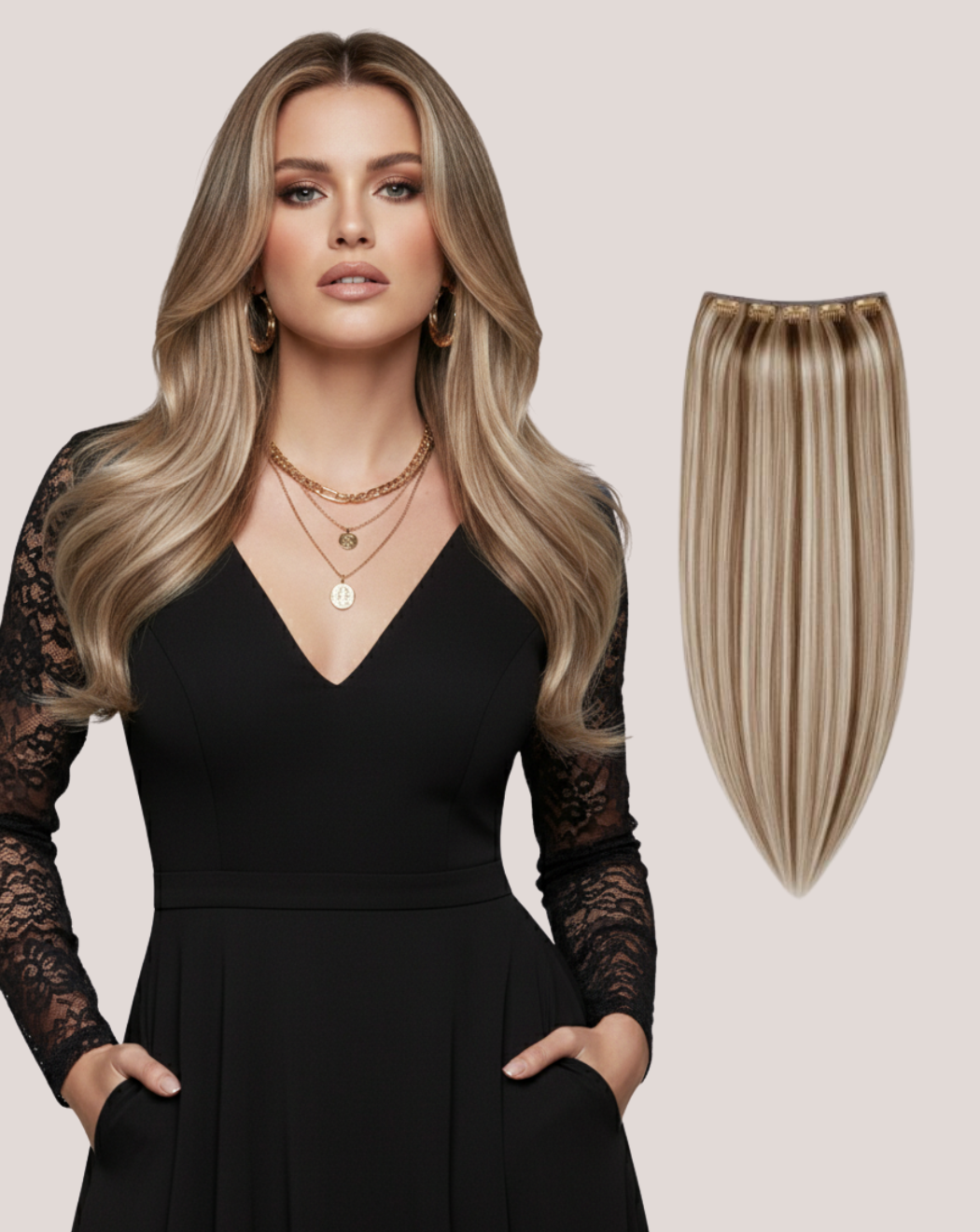 Tresă Păr Rusesc Volum Simplu Glacier Smoke White gray-5