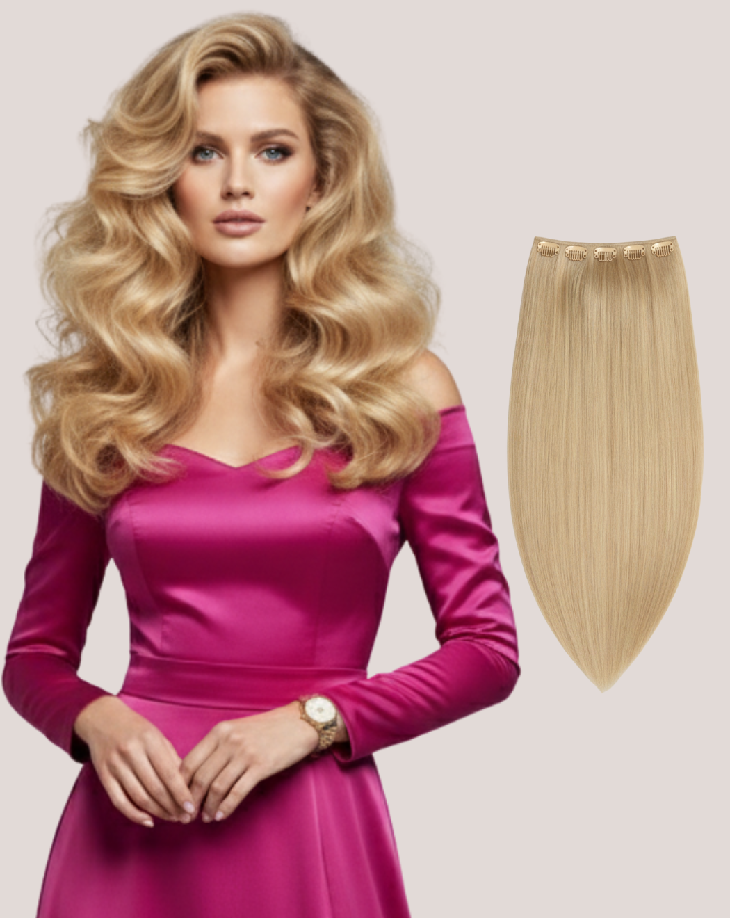 Tresă Păr Rusesc Volum Mediu Blond Auriu 20