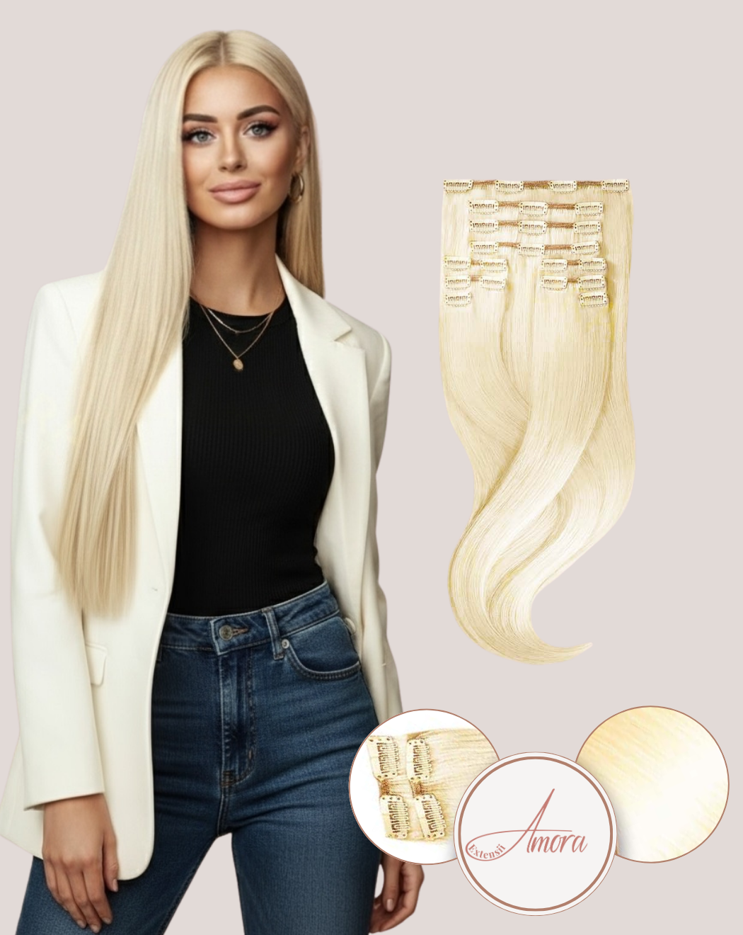 Extensii Clip On Mega Volum Blond Auriu 20