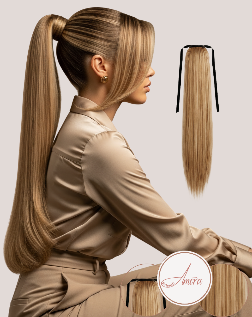 Coadă Păr Rusesc Volum Simplu  Golden Latte 16-3